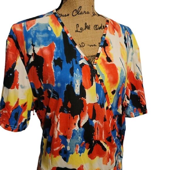 Womans Casual Coloful Tee Shirt Dress Size 24W NWT - Picture 5 of 7